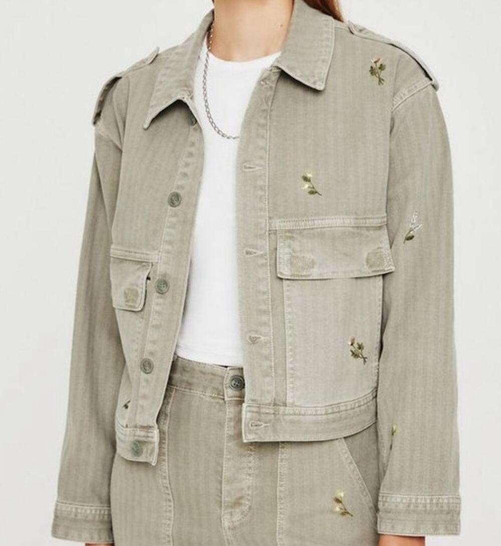 AG Adriano Goldschmied Mirah Utility Jacket Super Bloom Rocky River large NWT